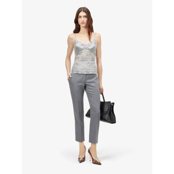 Alexander McQueen Floral Lace Organza Top, view 2