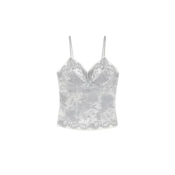 Alexander McQueen Floral Lace Organza Top