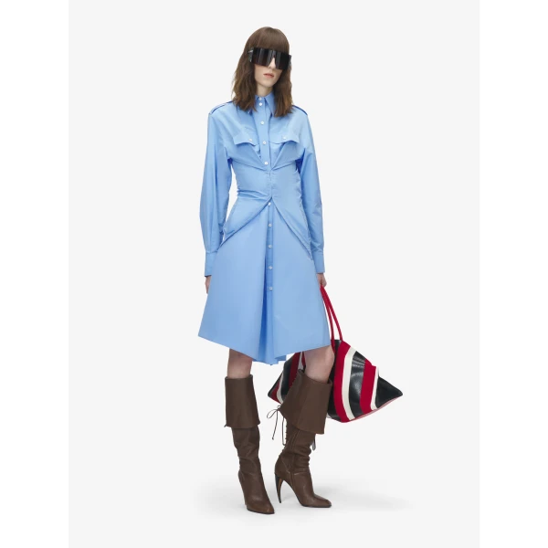 Alexander McQueen Gathered Shirt Dress, view 2