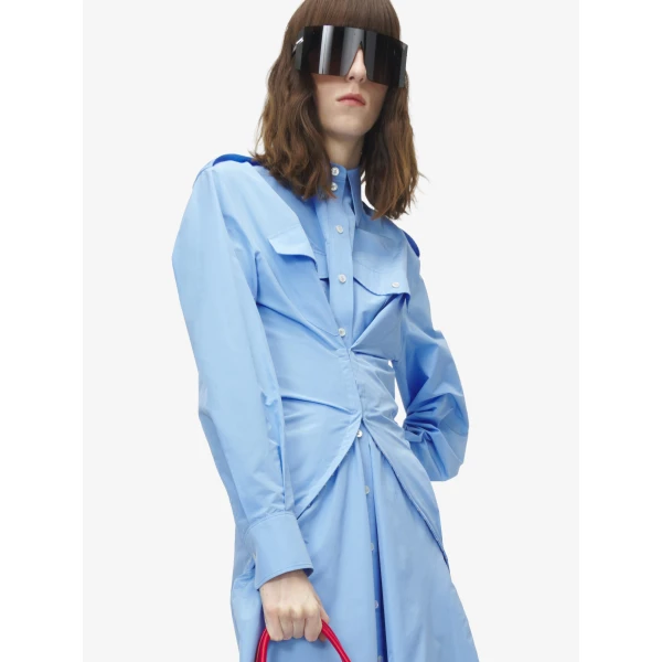 Alexander McQueen Gathered Shirt Dress, view 5