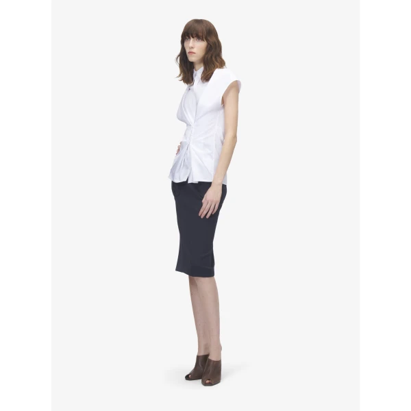Alexander McQueen Gathered Short-Sleeved Shirt, view 3