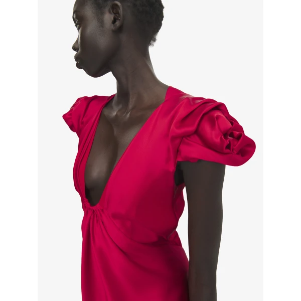 Alexander McQueen Gathered Sleeve Midi Dress, view 5