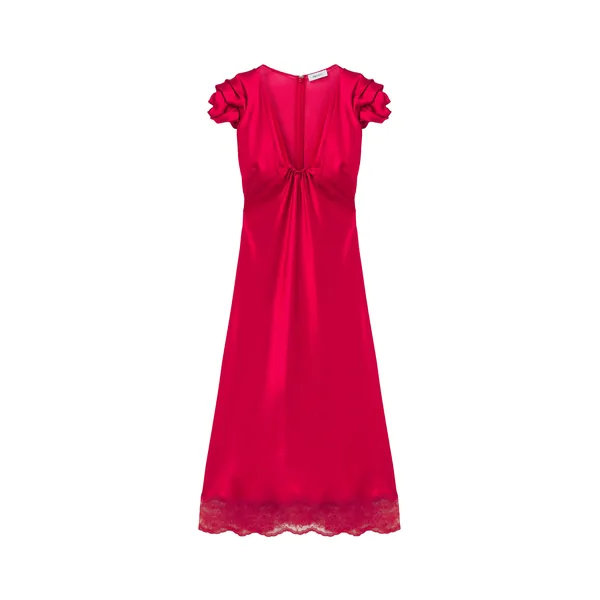 Alexander McQueen Gathered Sleeve Midi Dress