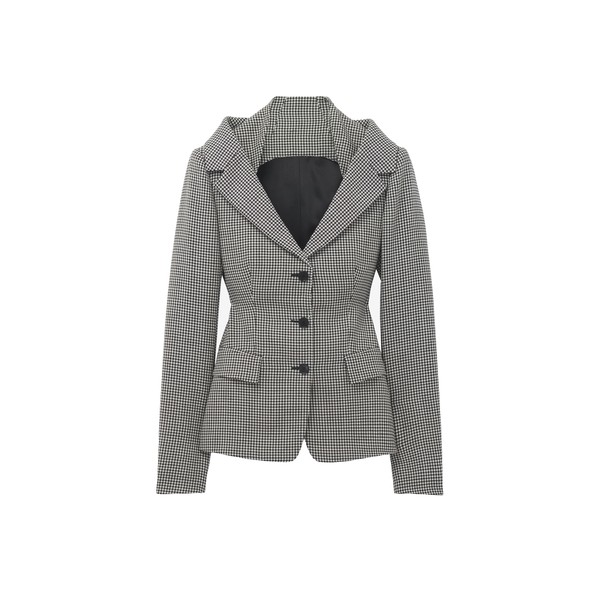 Alexander McQueen Gingham Check Off-the-shoulder Harness Jacket