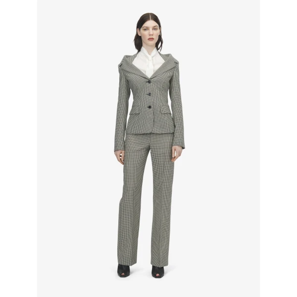Alexander McQueen Gingham Check Tailored Trousers, view 2