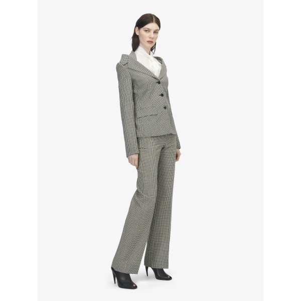 Alexander McQueen Gingham Check Tailored Trousers, view 3