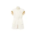 Alexander McQueen Gold Leaves and Crystal Embroidery Short-Sleeved Jacket