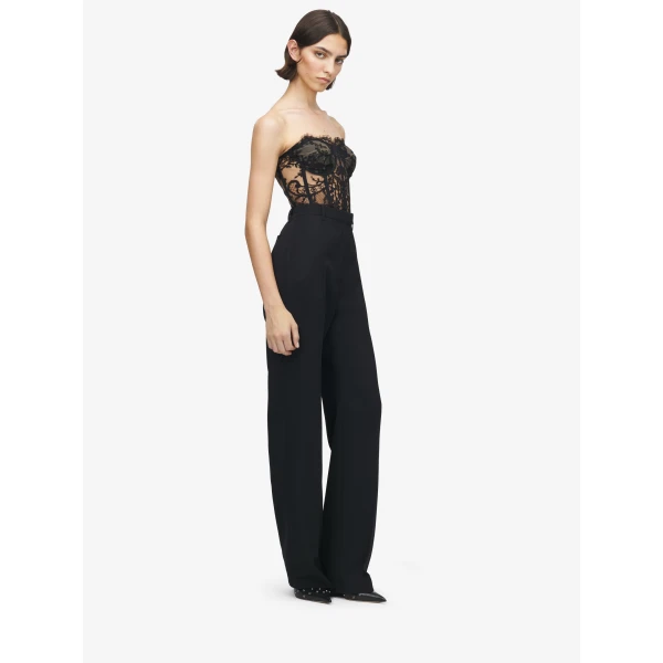 Alexander McQueen Lace Corset in Black Top, view 3