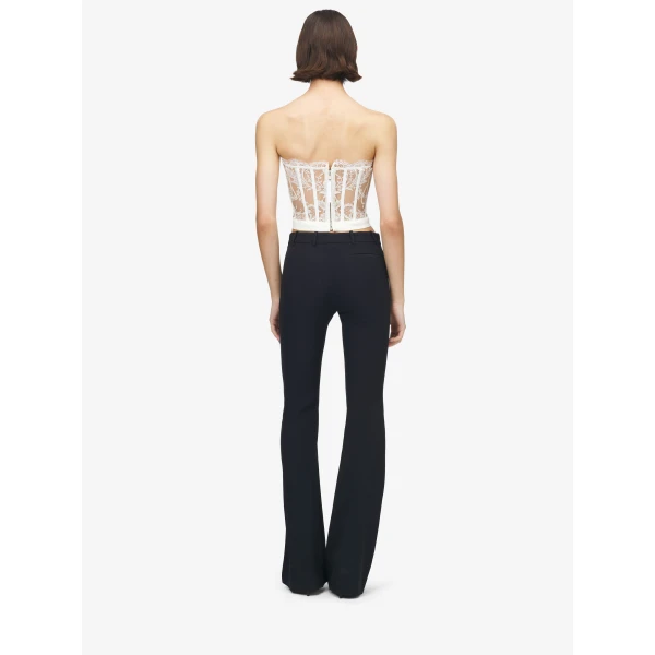 Alexander McQueen Lace Corset in White Top, view 4