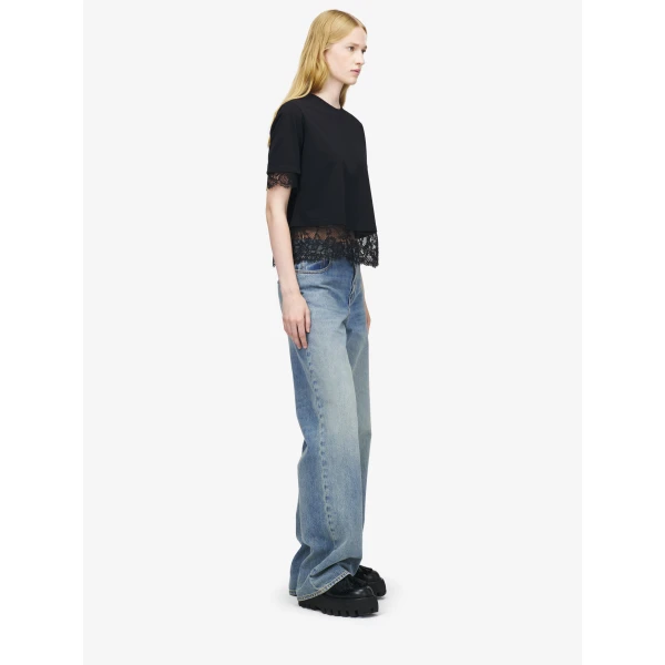 Alexander McQueen Lace Detail T-shirt Top, view 3