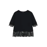 Alexander McQueen Lace Detail T-shirt Top