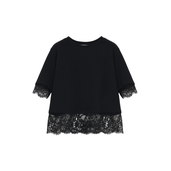 Alexander McQueen Lace Detail T-shirt Top