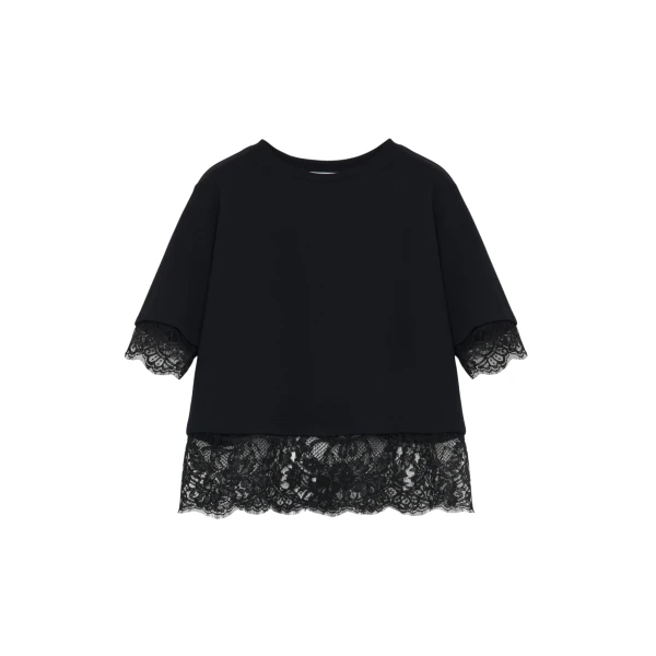 Alexander McQueen Lace Detail T-shirt Top