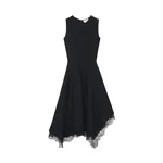 Alexander McQueen Lace Trim A-Line Dress in Black