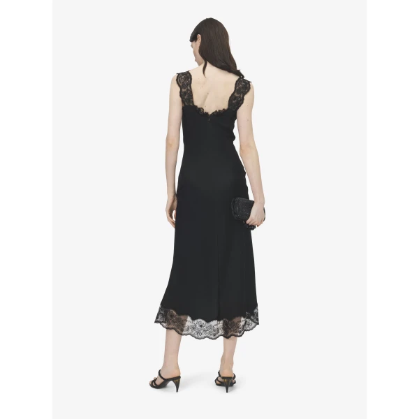 Alexander McQueen Lace Trim Midi Dress, view 4