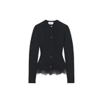 Alexander McQueen Lace Trim Peplum Cardigan