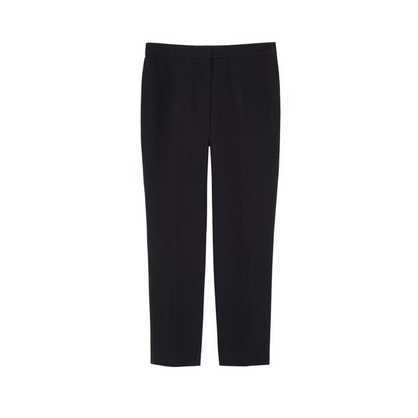Alexander McQueen Leaf Crepe Cigarette Trouser in Black