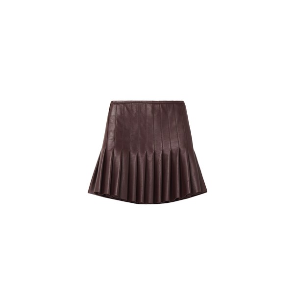 Alexander McQueen Leather Pleated Mini Skirt