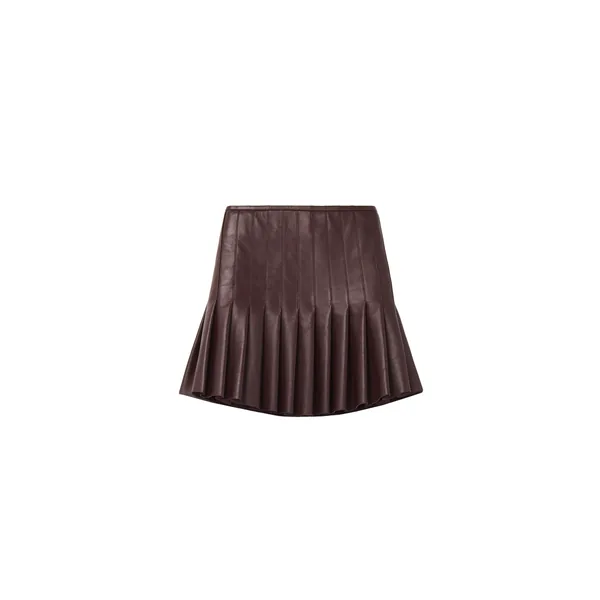 Leather Pleated Mini Skirt