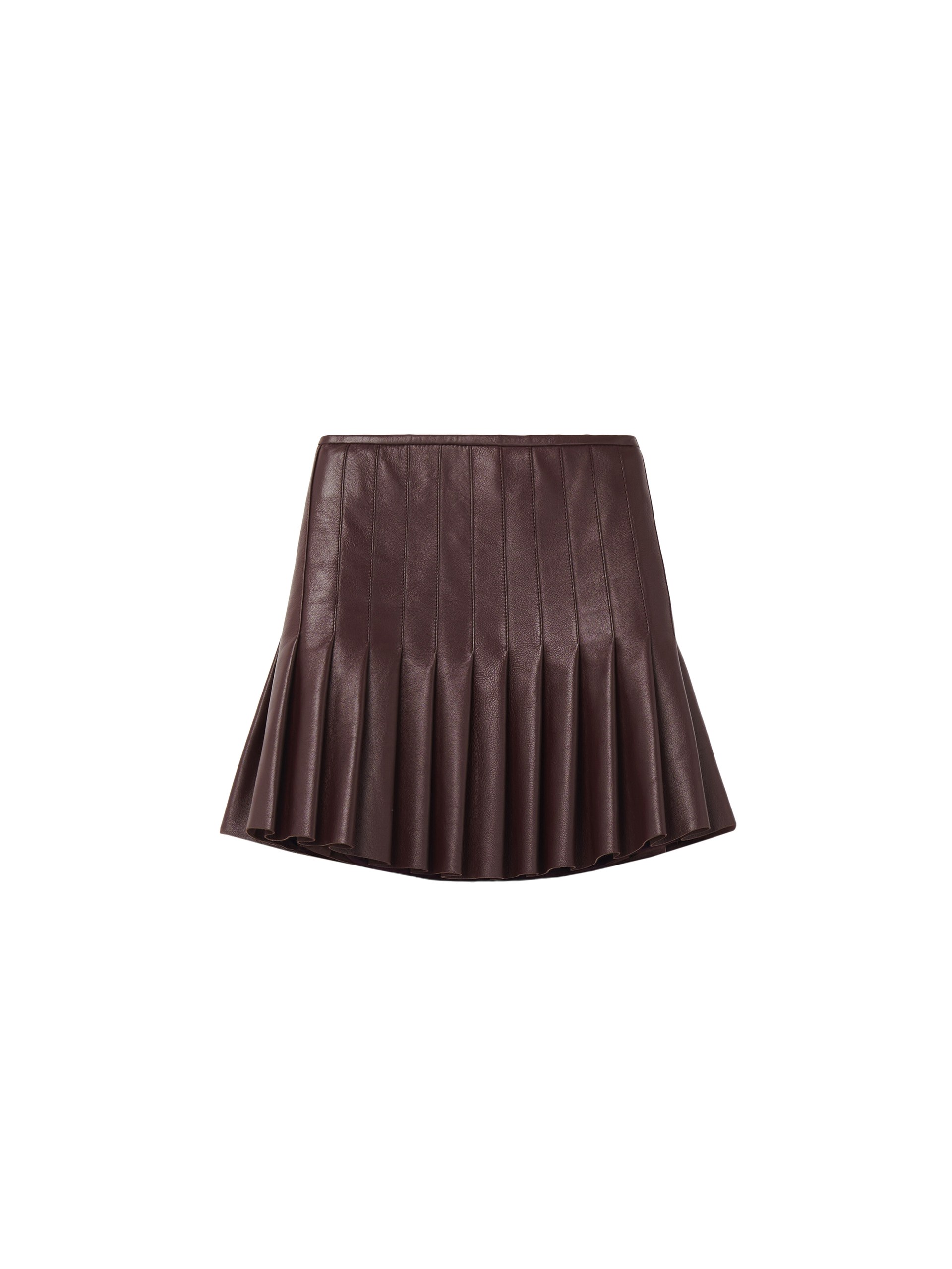 Alexander McQueen Leather Pleated Mini Skirt