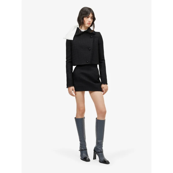 Alexander McQueen Light Tweed Cropped Jacket, view 2