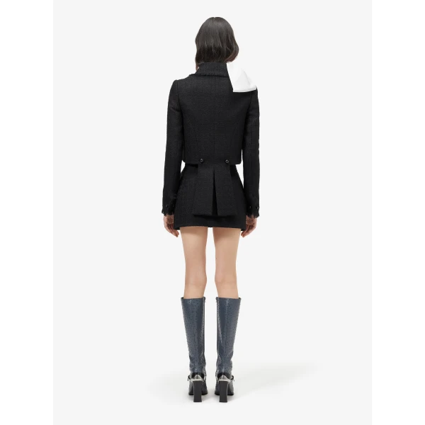Alexander McQueen Light Tweed Cropped Jacket, view 4