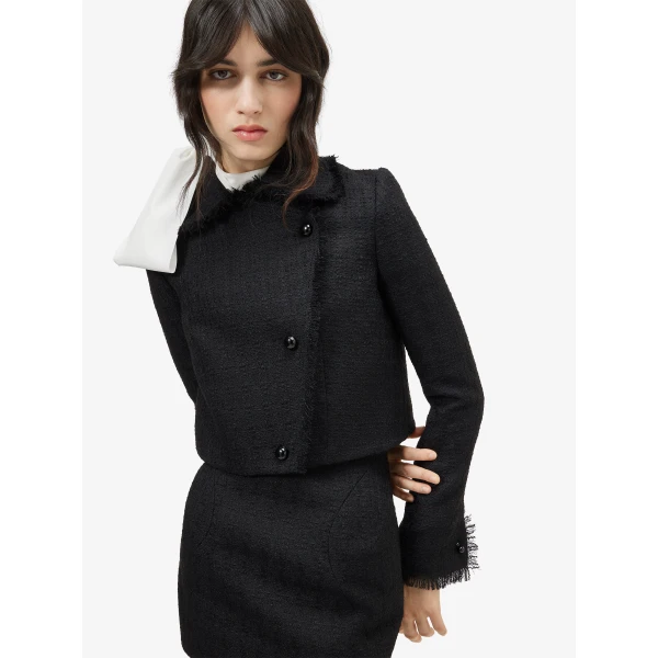 Alexander McQueen Light Tweed Cropped Jacket, view 5