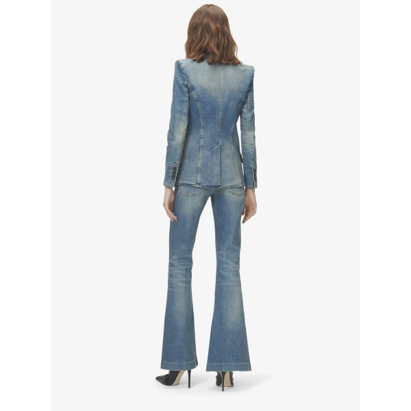 Alexander McQueen Narrow Bootcut Denim Trouser, view 4