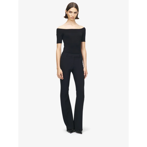 Alexander McQueen Narrow Bootcut Trousers in Black, view 2