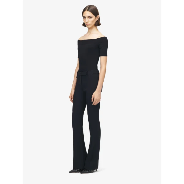 Alexander McQueen Narrow Bootcut Trousers in Black, view 3