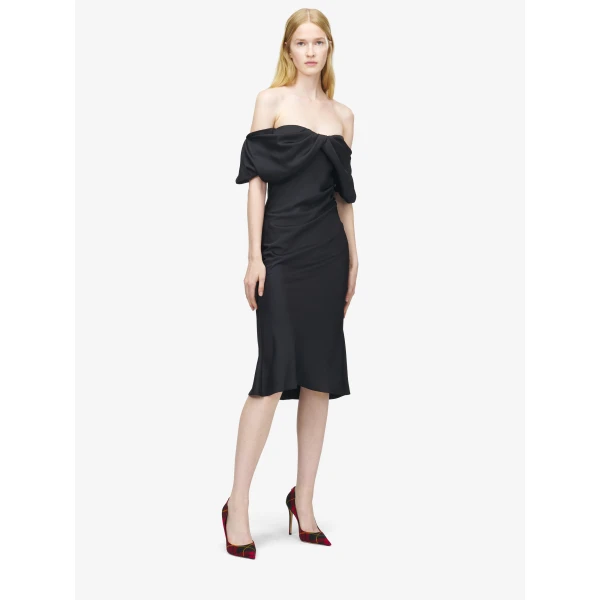 Alexander McQueen Off-the-shoulder Draped Evening Dress, view 2