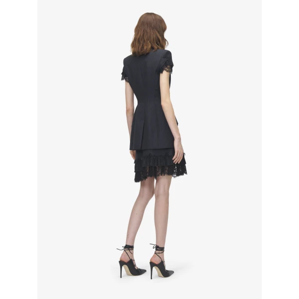 Alexander McQueen Pinstriped Wrap Mini Skirt, view 4