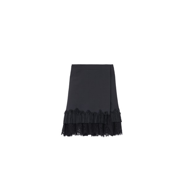 Alexander McQueen Pinstriped Wrap Mini Skirt