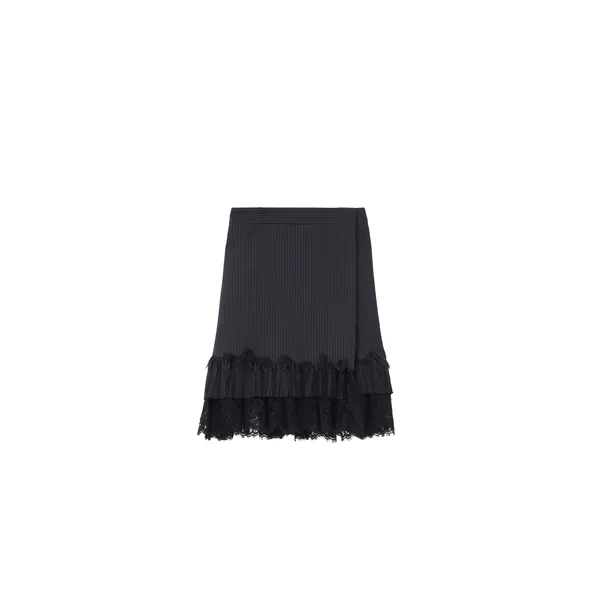 Alexander McQueen Pinstriped Wrap Mini Skirt