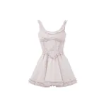 Alexander McQueen Pleated Ruffle Pinstripe Mini Dress