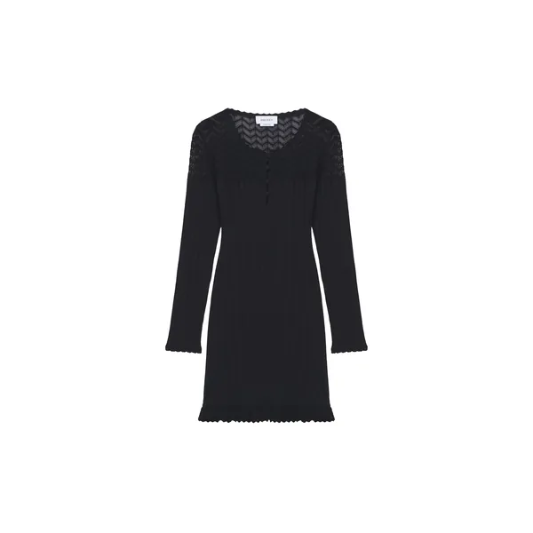 Alexander McQueen Pointelle Knit Mini Dress in Black