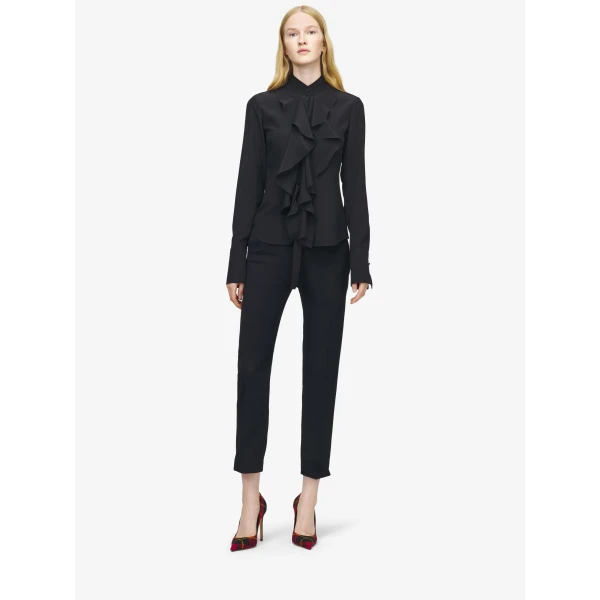 Alexander McQueen Ruffled Shirt in Black, view 2