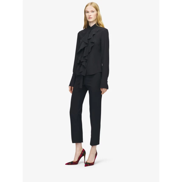 Alexander McQueen Ruffled Shirt in Black, view 3