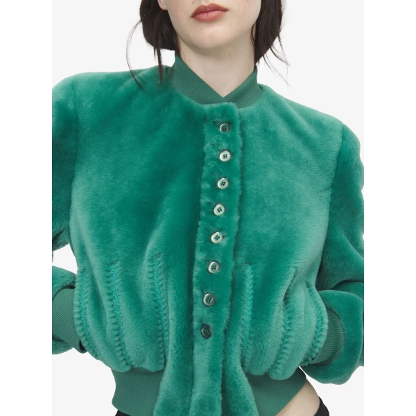 Alexander McQueen Shearling Bomber Jacket, view 5