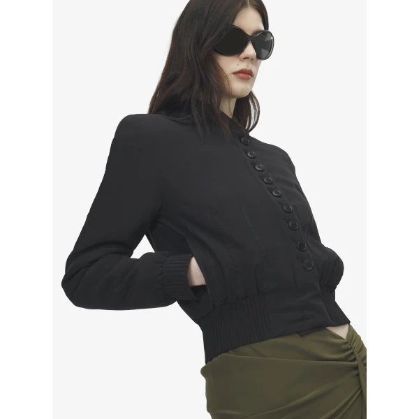 Alexander McQueen Silk Bomber Jacket, view 5