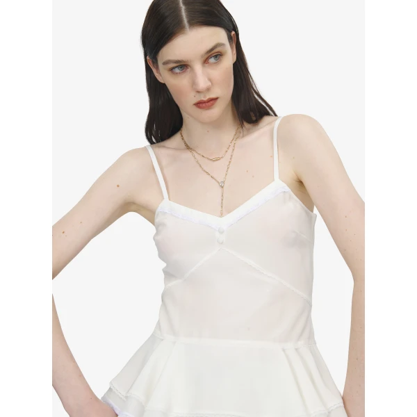 Alexander McQueen Silk Peplum Cami Top, view 5