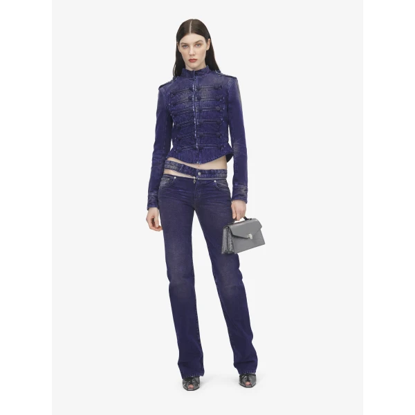 Alexander McQueen Slashed Zip Bootcut Jeans, view 2