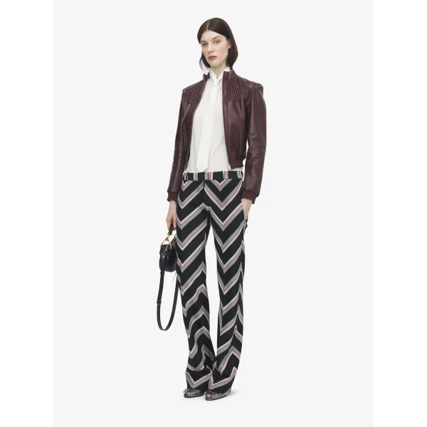 Alexander McQueen Smocking Leather Jacket, view 2