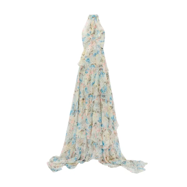 Wallpaper Floral Evening Dress