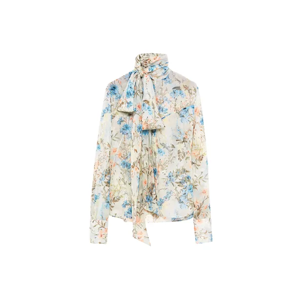 Alexander McQueen Wallpaper Floral Tie-Neck Shirt
