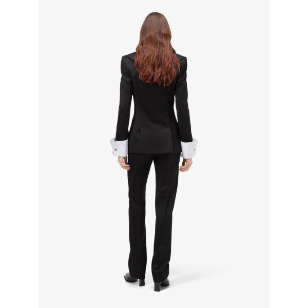 Alexander McQueen Waterfall Collar Single-breasted Jacket, view 4