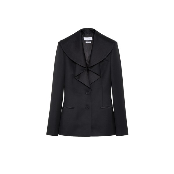 Alexander McQueen Waterfall Collar Single-breasted Jacket