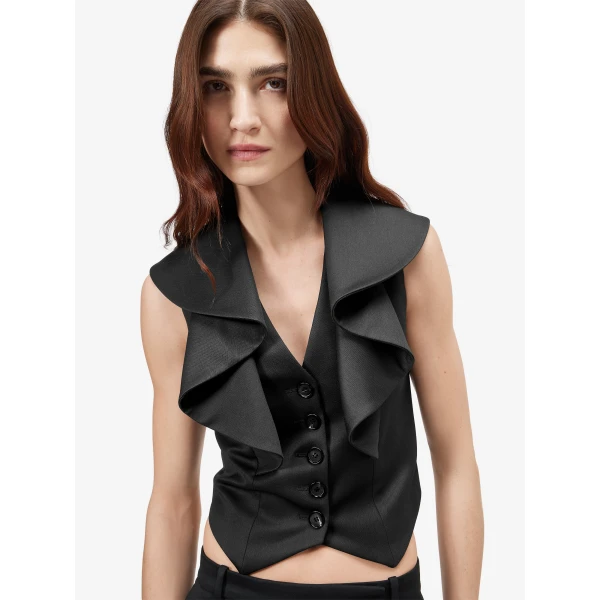 Alexander McQueen Waterfall Collar Tailored Waistcoat, view 5