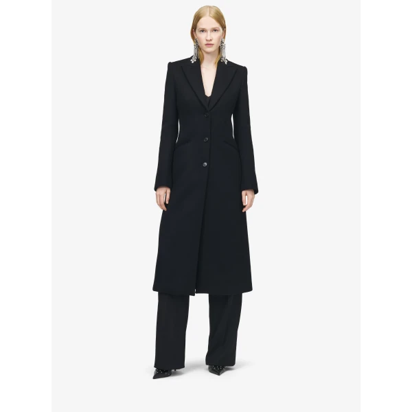 Alexander McQueen Wool Felt Single-breasted Coat, view 2