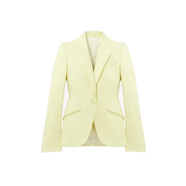Alexander McQueen Wool Gabardine Single-breasted Jacket in Yellow